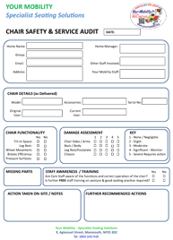 Chair Safety & Service Audit form